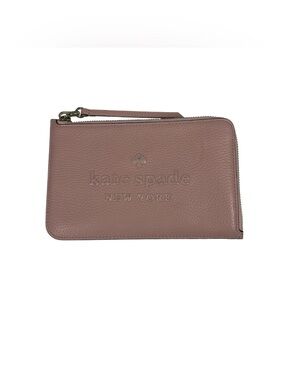 Kate Spade Sienne Pebbled Leather Wristlet Bag Rosycheeks Blush Pink Raised Logo